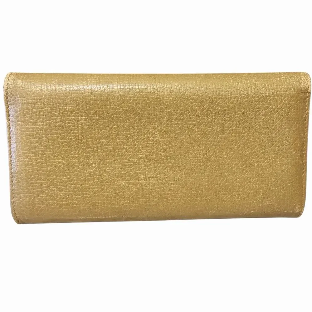 Bottega Veneta Palmellato Leather Continental Wallet Olive Brown w Box & Dustbag